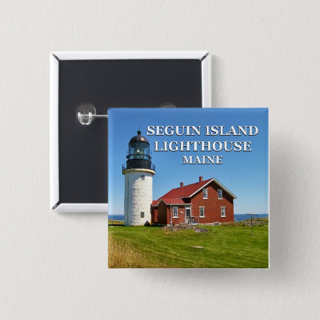 Seguin Island Lighthouse, Maine Button (Vorne & Hinten)