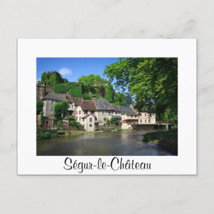 Segur-le-Château en France carte postale en texte
