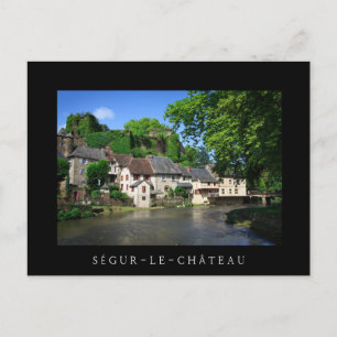 Segur-le-Château en France carte postale en texte