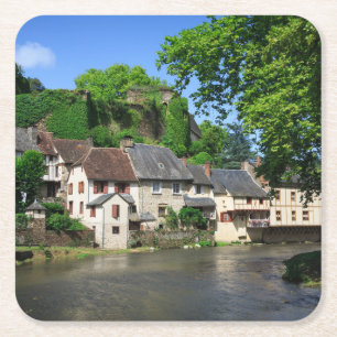 Segur-Le-Chateau in Frankreich-Untersetzer Rechteckiger Pappuntersetzer