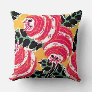 Séguy Art Deco Rosa und Weiße Blume Kissen