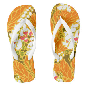 Séguy Art Deco White Bell-Shaped Blume Flip Flops