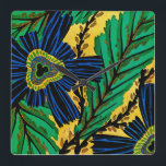 Seguy's Art Deco #3 at Emporio Moffa Quadratische Wanduhr<br><div class="desc">Vintage Art Deco pochoir design by Eugene Alain Seguy.</div>