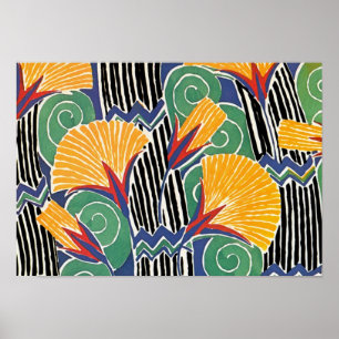 Seguys Kunst-Deko-goldene Blumen Poster
