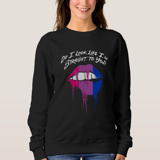 Sehe ich dir geradeaus an Bisexuell LGBTQ Bi Stolz Sweatshirt (Vorderseite)
