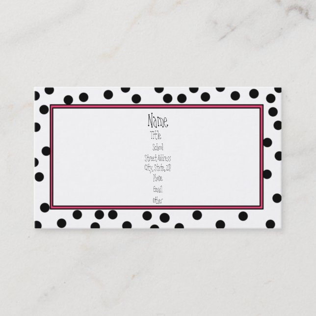 Sehen der Stellen Visitenkarte (Vorderseite)