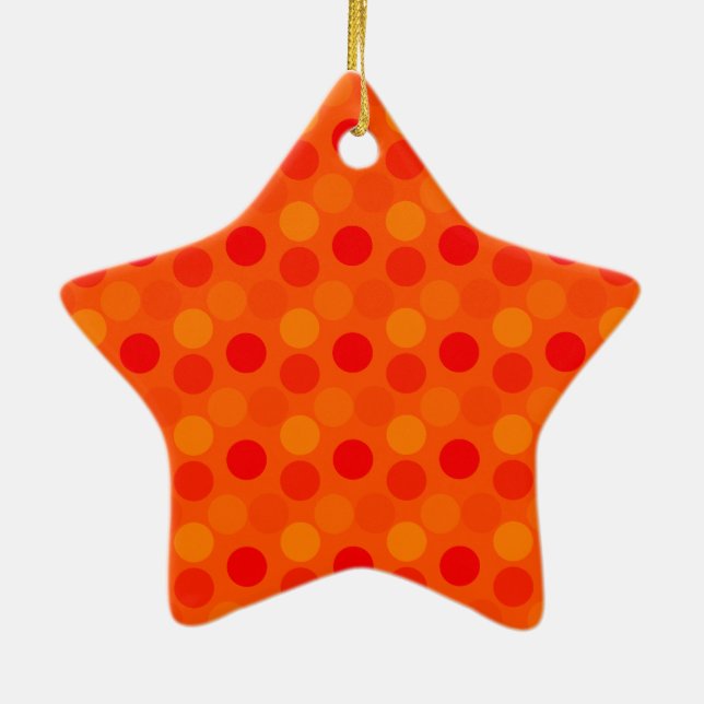 Sehen Dots Orange Start Shaped Ornament (Hinten)