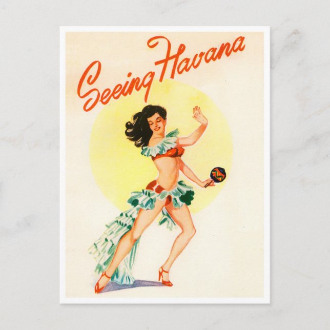 Sehen Havanna Vintage Reise Postkarte (Vorderseite)