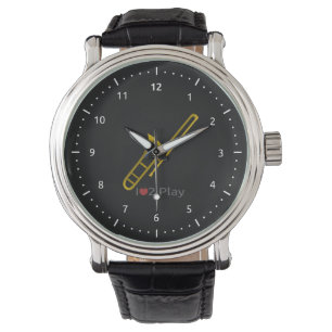 Sehen mit Darstellung einer Posaune Armbanduhr
