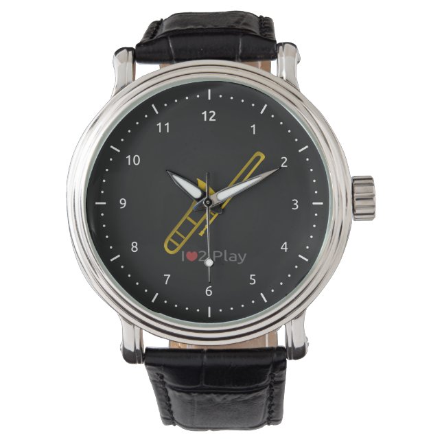 Sehen mit Darstellung einer Posaune Armbanduhr (Vorderseite)