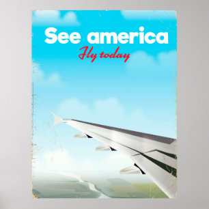 Sehen Sie Amerika "fliegen Sie heute" Vintage-Urla Poster