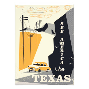 Sehen Sie Amerika - Texas-Vintage-Reiseplakat der Fotodruck
