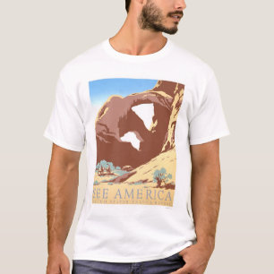 Sehen Sie Amerika, zu reisen WPA 1939 T-Shirt