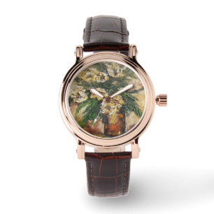Sehen Sie Ann Hayes beim Malen gelber Blumen zu Armbanduhr