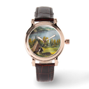 Sehen Sie Ann Hayes, die Gemälde am See malen Armbanduhr