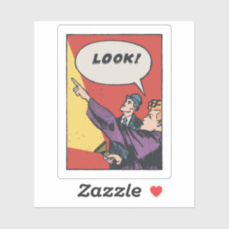 SEHEN SIE! Das Ding am Himmel • Golden Era Comic A Aufkleber