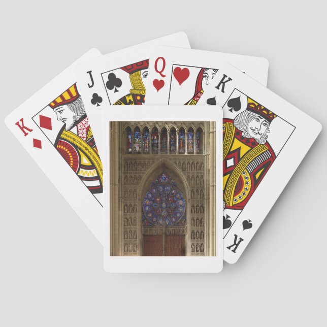 Sehen Sie das Schauen West vom Nave, Rosenfenster Spielkarten (Rückseite)