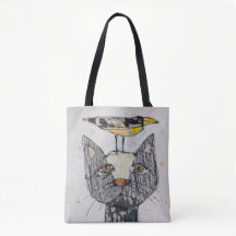 Sehen Sie den Vogel? Tragetasche