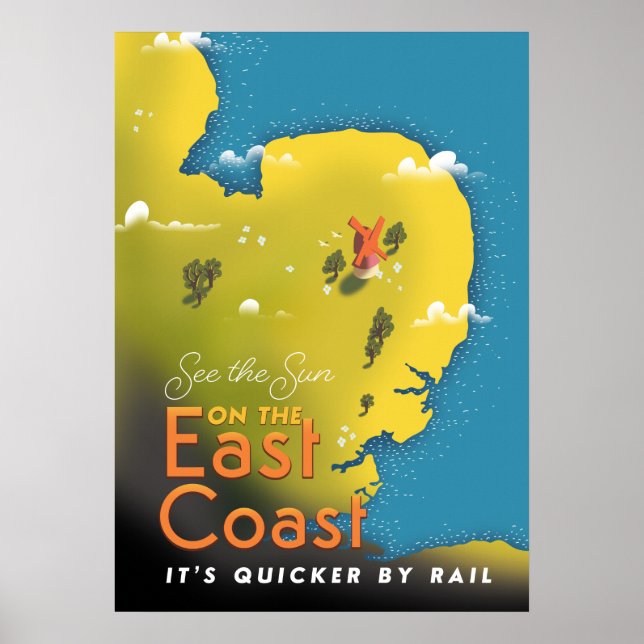 Sehen Sie die Sonne an der Ostküste. Poster (Vorne)