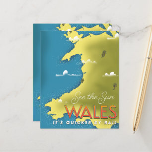 Sehen Sie die walisische Sonnenreise-Plakat.