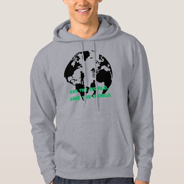 Sehen Sie die Welt Gerettet Radwandern Hoodie (Vorderseite)