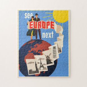 Sehen Sie Europa Next-Reiseplakat,