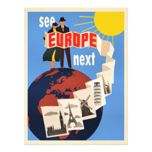 Sehen Sie Europa Next-Reiseplakat, Fotodruck