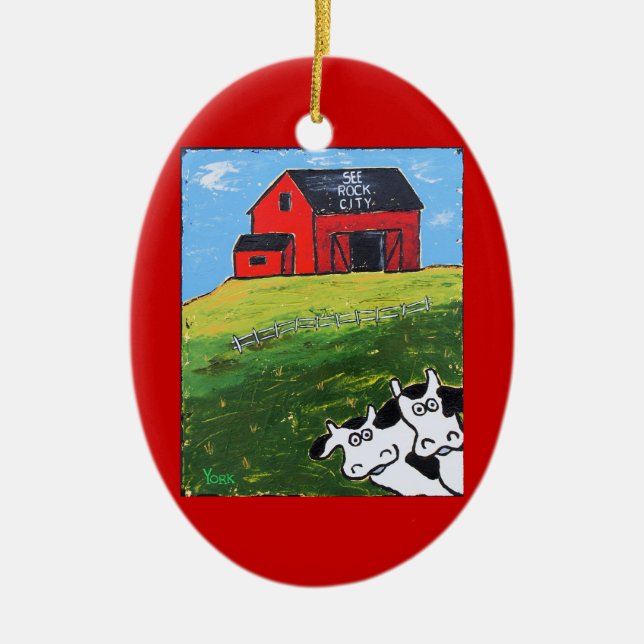 Sehen Sie Felsen-Stadtverzierung Keramik Ornament (Vorne)