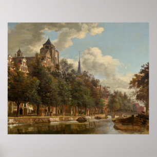 Sehen Sie hinunter einen niederländischen Kanal Poster
