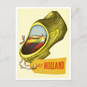 Sehen Sie Holland Vintage-Reisepostkarte Postkarte