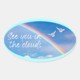 Sehen Sie in den Clouds Oval Stickers 20 pro Blatt