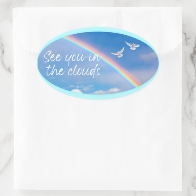 Sehen Sie in den Clouds Oval Stickers 20 pro Blatt (Tasche)