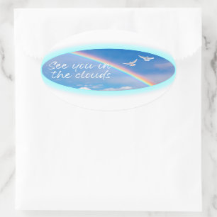 Sehen Sie in den Clouds Oval Stickers 20 pro Blatt