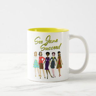 Sehen Sie Jane zu folgen! Zweifarbige Tasse