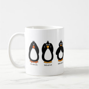 Sehen Sie kein Übel, hören Sie kein Übel, sprec Kaffeetasse