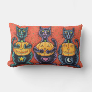 SEHEN SIE KEINE SCHWARZEN KATZEN, HALLOWEEN LUMBAR LENDENKISSEN