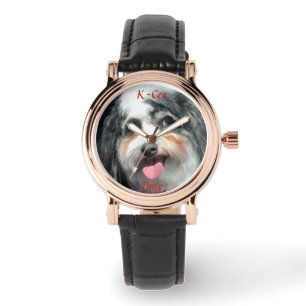 Sehen Sie, meine Damen, Niedliche Hunde Foto, K-Ce Armbanduhr