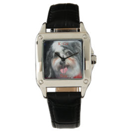 Sehen Sie, meine Damen, Niedliche Hunde Foto, K-Ce Armbanduhr