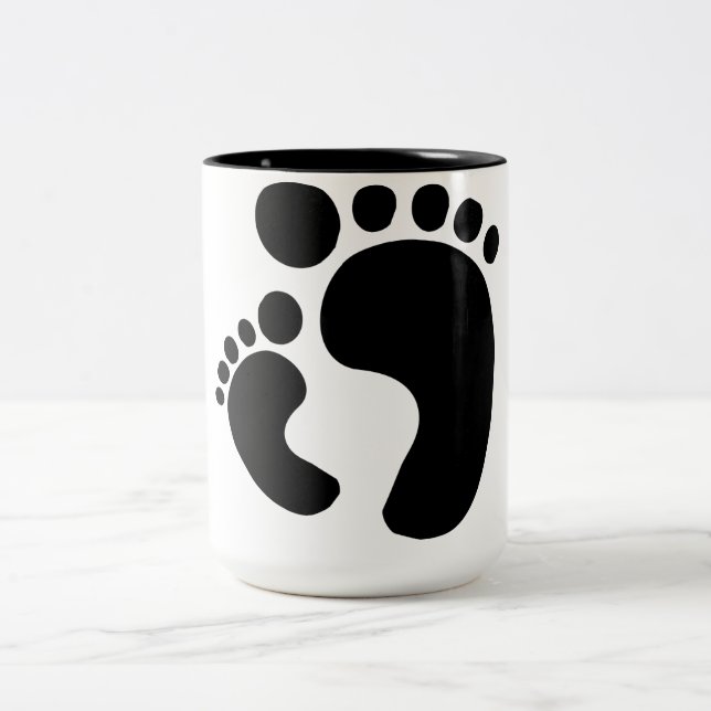 Sehen Sie meine Füße Zweifarbige Tasse (Mittel)