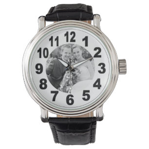 Sehen Sie mit großen Zahlen und Ihrem Bild. Armbanduhr