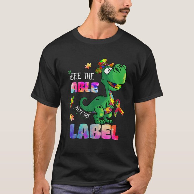 Sehen Sie, nicht die Marke Autismus Dinosaurier Au T-Shirt (Vorderseite)