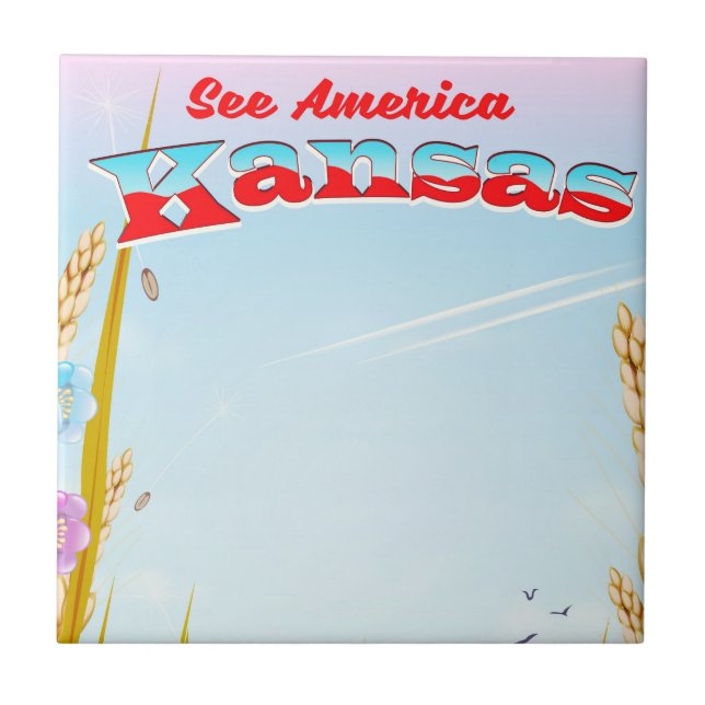 Sehen Sie sich Amerika an! - Kansas Fliese (Vorderseite)