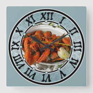 Sehen Sie sich das Gesicht mit Ihrem Foto an Quadratische Wanduhr