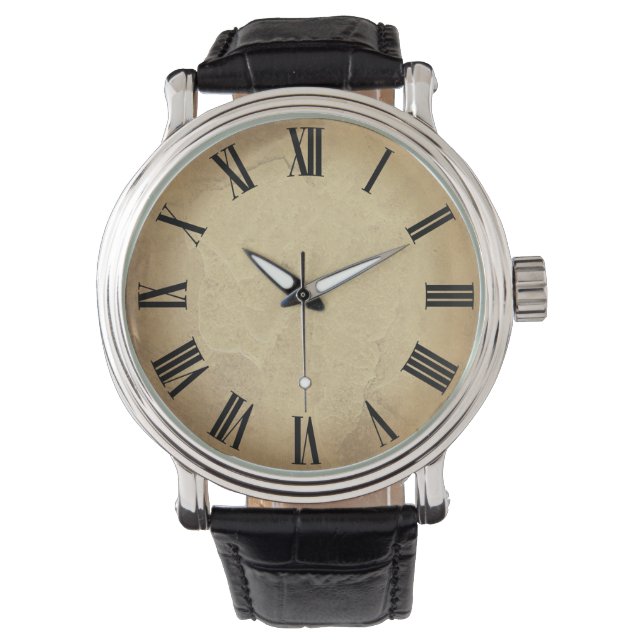 Sehen Sie sich das Gesichtsdesign mit römischen Zi Armbanduhr (Vorderseite)