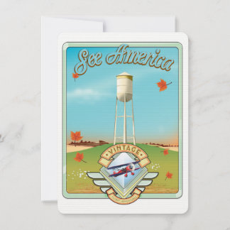 Sehen Sie sich das US Vintage Flugplakat der 50er 