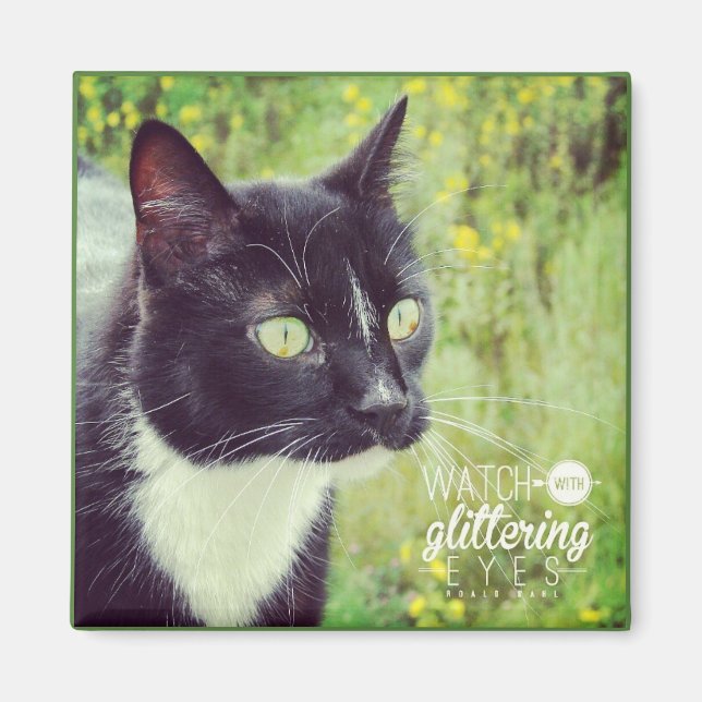 Sehen Sie sich die glitternde Augen-Katze an Magnet (Vorne)