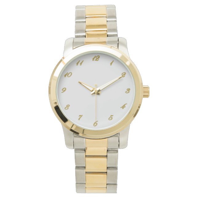 Sehen Sie sich die Gold-Nummern von Gesichtsvorlag Armbanduhr (Vorderseite)