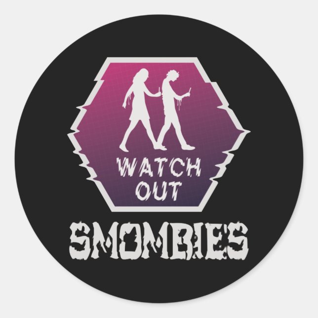 Sehen Sie sich die Smombies an Runder Aufkleber (Vorderseite)