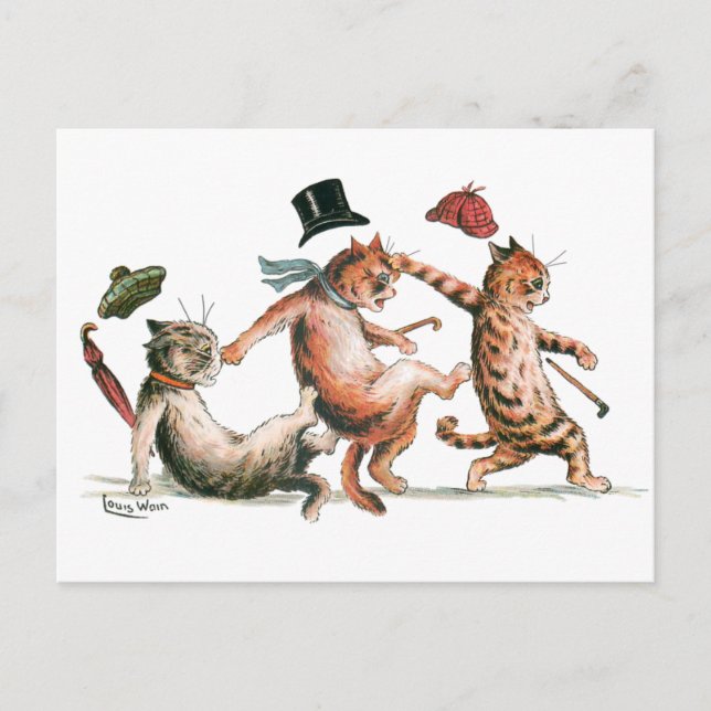 Sehen Sie sich Ihre Step Cats von Louis Wain an Postkarte (Vorderseite)