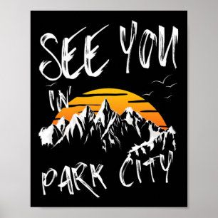 Sehen Sie sich in Park City USA Urlaub Skiwandern Poster